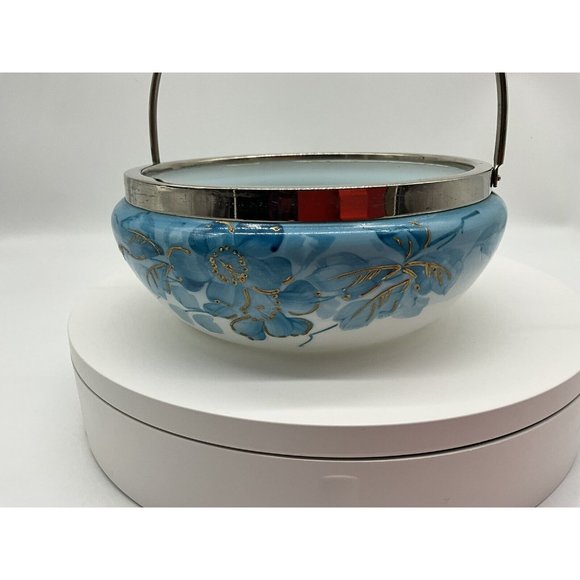 Hand Painted Satin Glass Bon Bon Dish - Picture 7 of 16